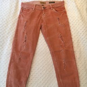 STS Blue stretchy cuffed ripped jeans